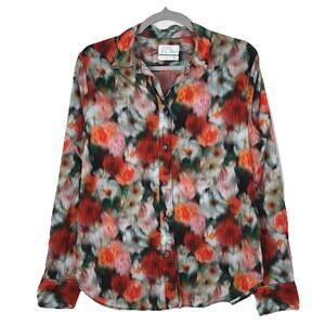Liberty of London X J Crew Button Down shirt Womens 10 Floral Slim Fitted Preppy